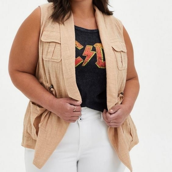 torrid Jackets & Blazers - Torrid Gauze Drape Front Vest